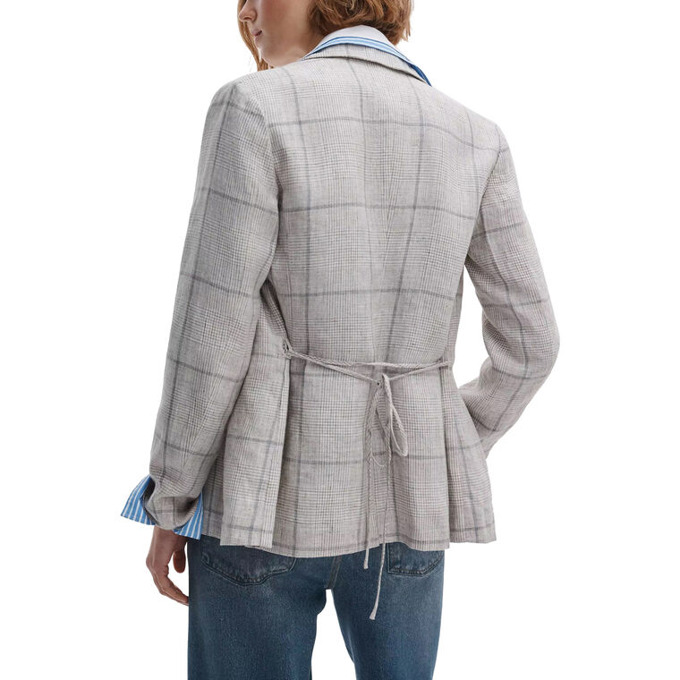 Chappell Plaid Linen Blazer image number null