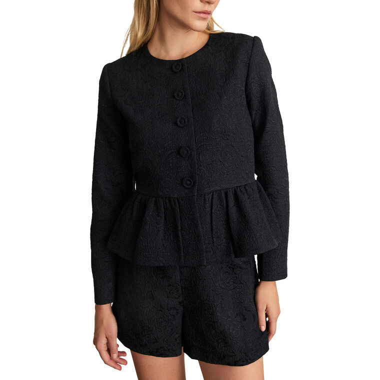 Karleigh Cropped Cloque Jacquard Jacket image number null
