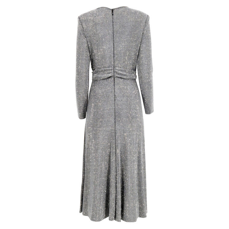 Rhys Mesh Velvet V-Neck Wrap Dress image number null