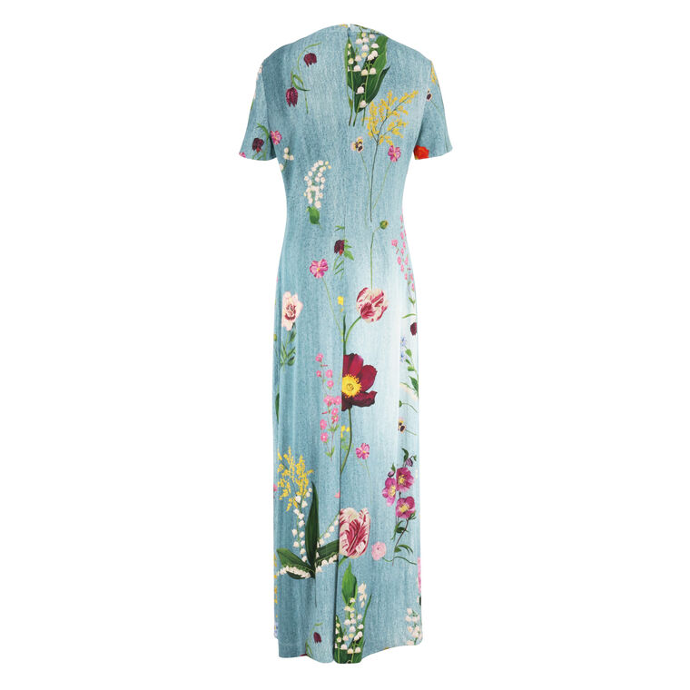 Short Sleeve Mixed Botanical Milano Jersey Dress image number null