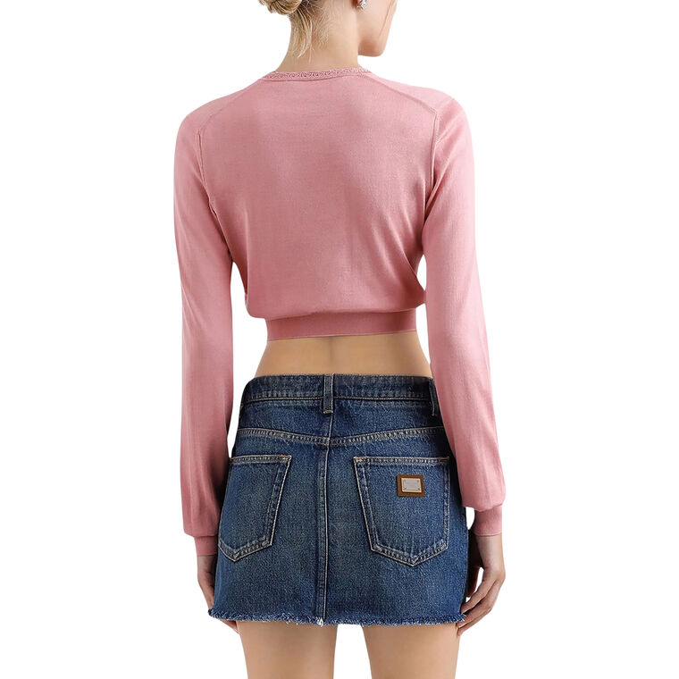 V-Neck Cropped Cardigan image number null