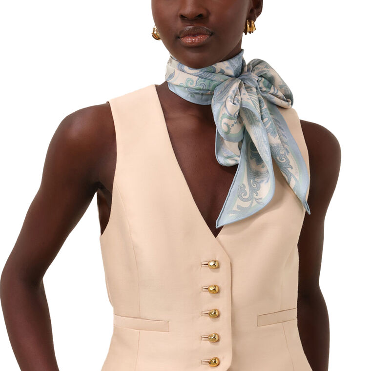 Printed Silk Neck Scarf image number null