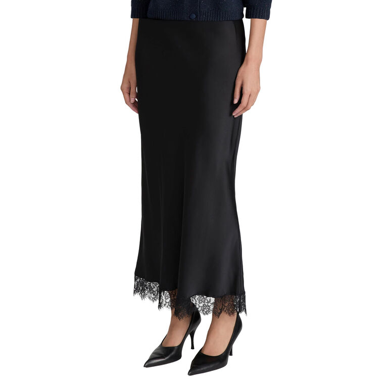 The Silk Lace Column Skirt image number null