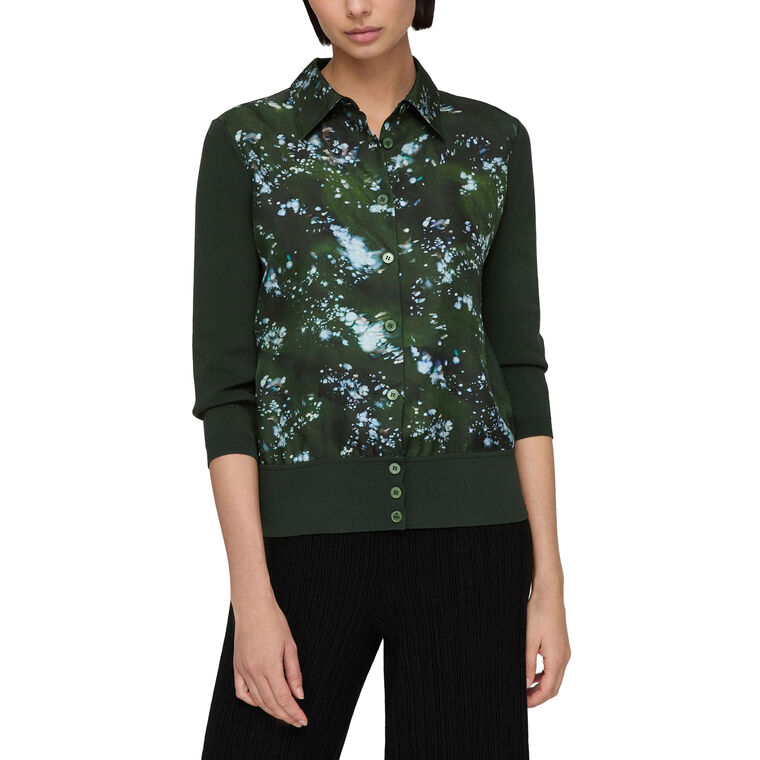 Splattered Glaze Print Cardigan image number null