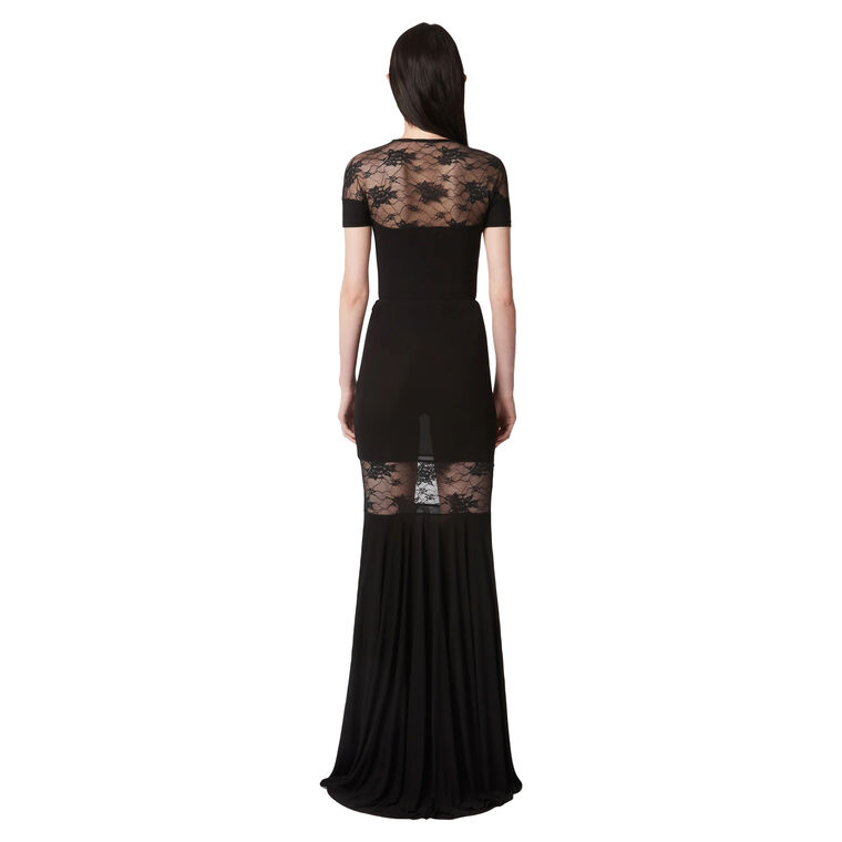 Mermaid Skirt In Fluid Jersey With Lace Insert image number null