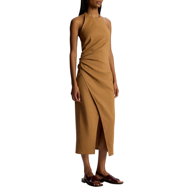 A.L.C. Sylvie Linen Midi Halter Dress