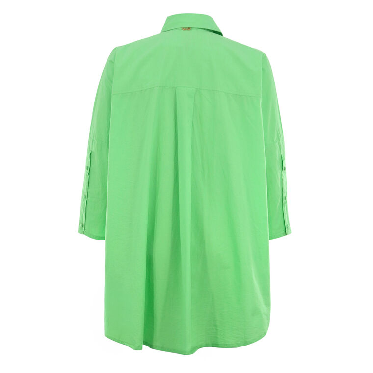 Jeweled Cotton Long Sleeve Boyfriend Shirt image number null