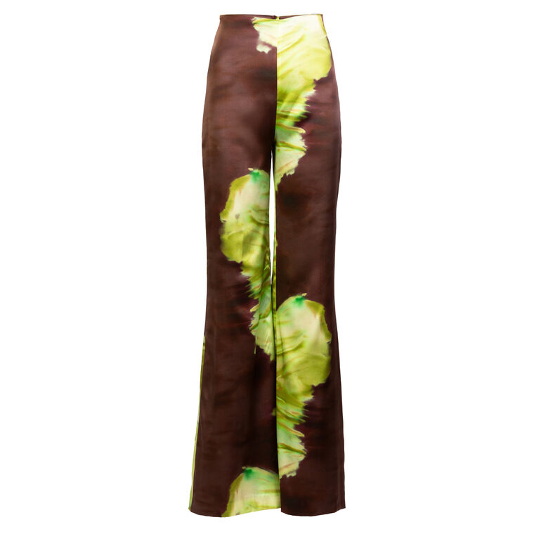 Andie High-Waisted Wide-Leg Silk Pant image number null