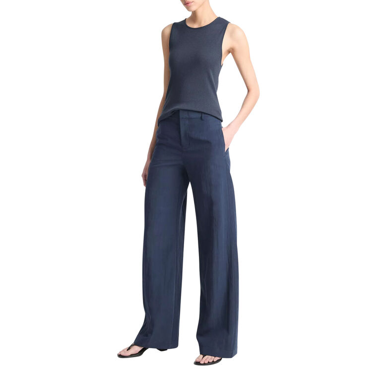 Mid Rise Textured Wide Leg Trouser image number null