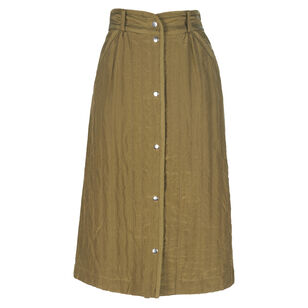 Handford Button-Front Quilted Silk Midi Skirt