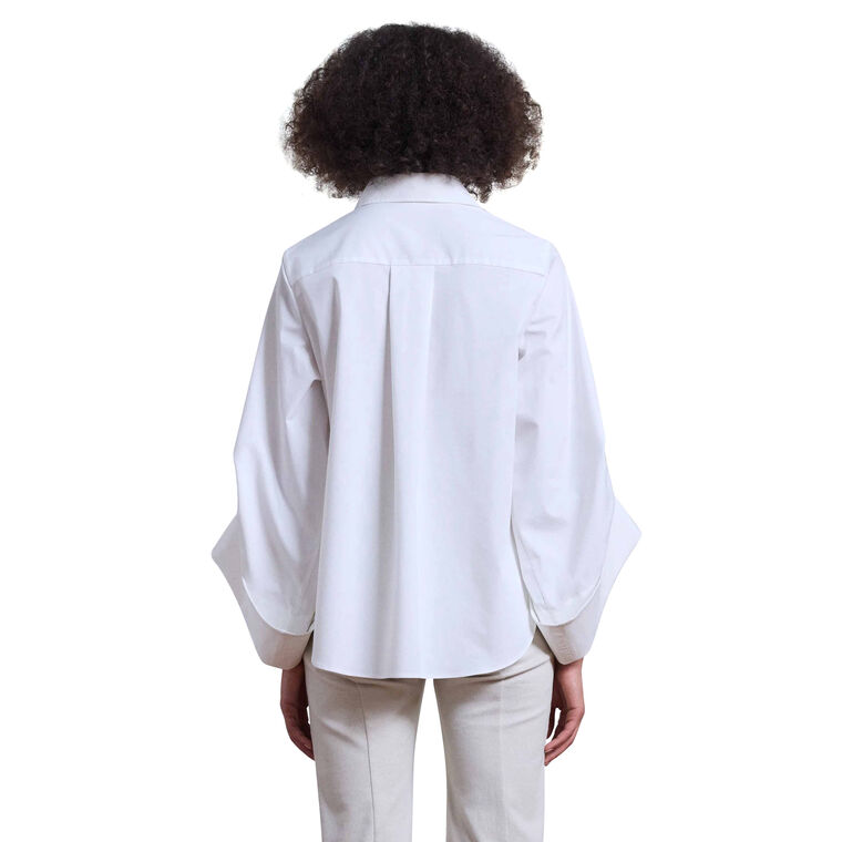 Intention Cotton Twill Shirt With Oversized Cuffed Sleeves image number null