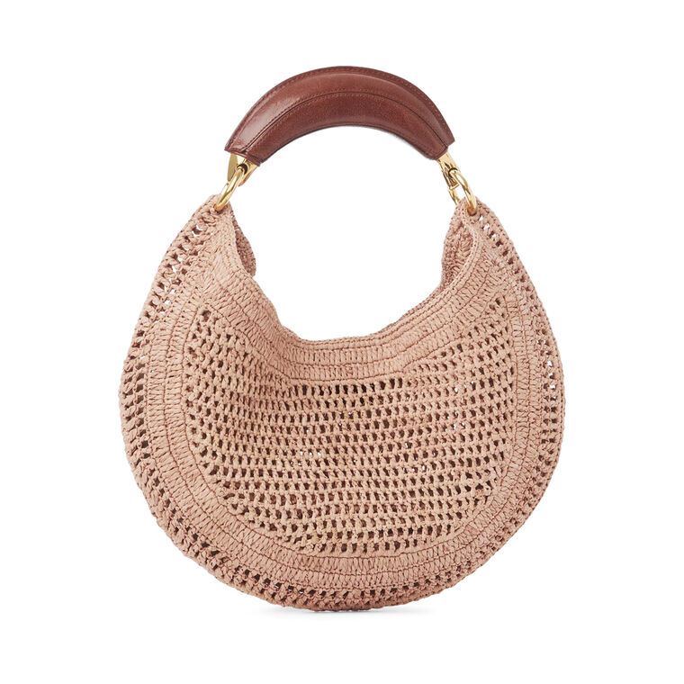 Summer Banana Hobo Bag In Raffia image number null