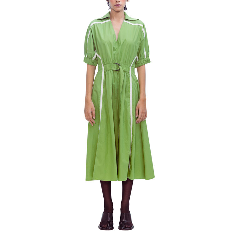 Curve Short Sleeve Poplin Midi Dress image number null