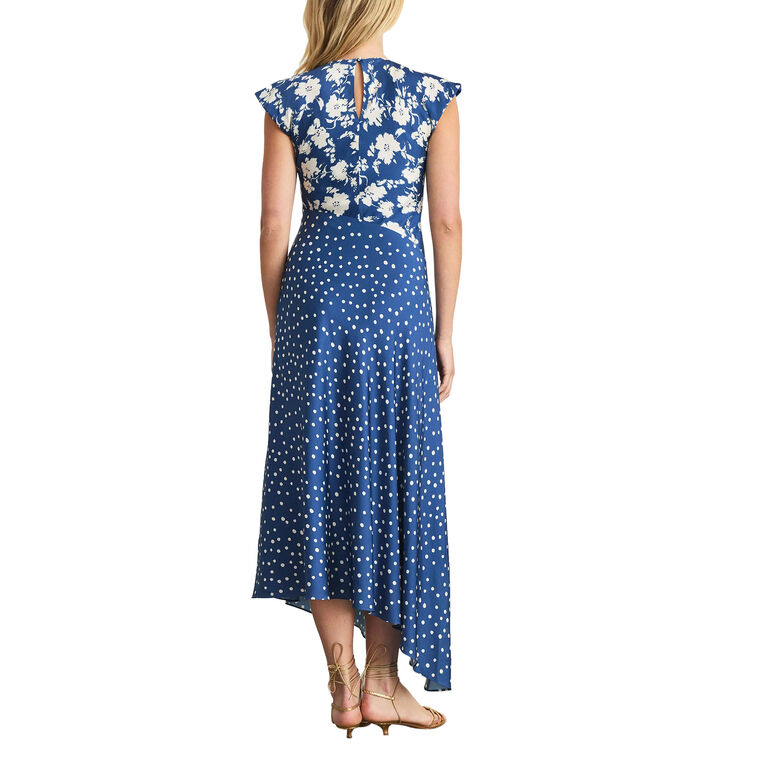 Violeta Short Sleeve Bias Cut Midi Dress image number null