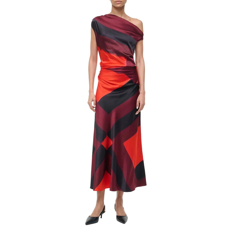 Phare Off-The-Shoulder Silk Midi Dress image number null