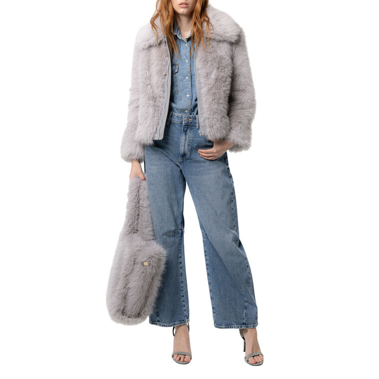 Kelly Faux Fur Jacket With Oversized Collar image number null