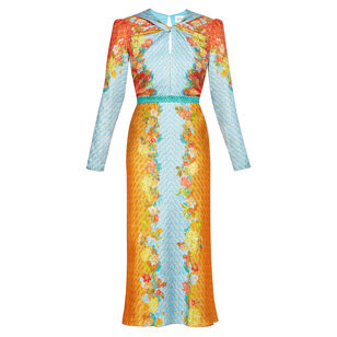 Claudia Long Sleeve Silk Midi Dress