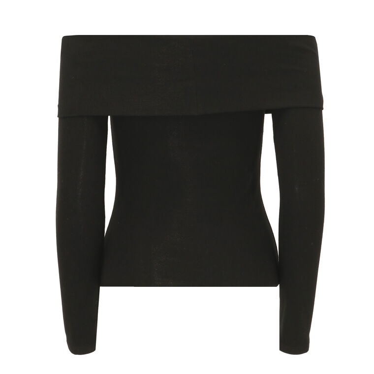 Off-the-Shoulder Rib-Knit Top image number null