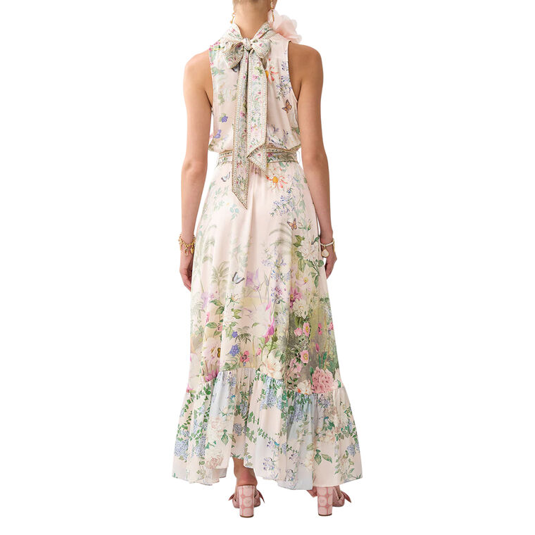 Necktie Maxi Dress With Elasticated Waist image number null