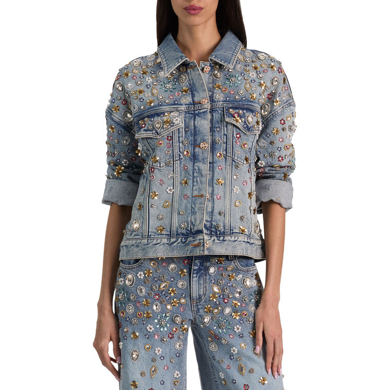 Jesse Embellished Oversized Denim Jacket image number null