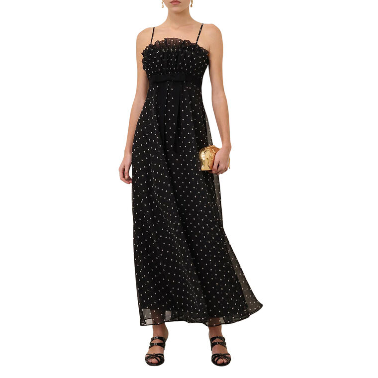 Frill Pleated Midi Dress image number null