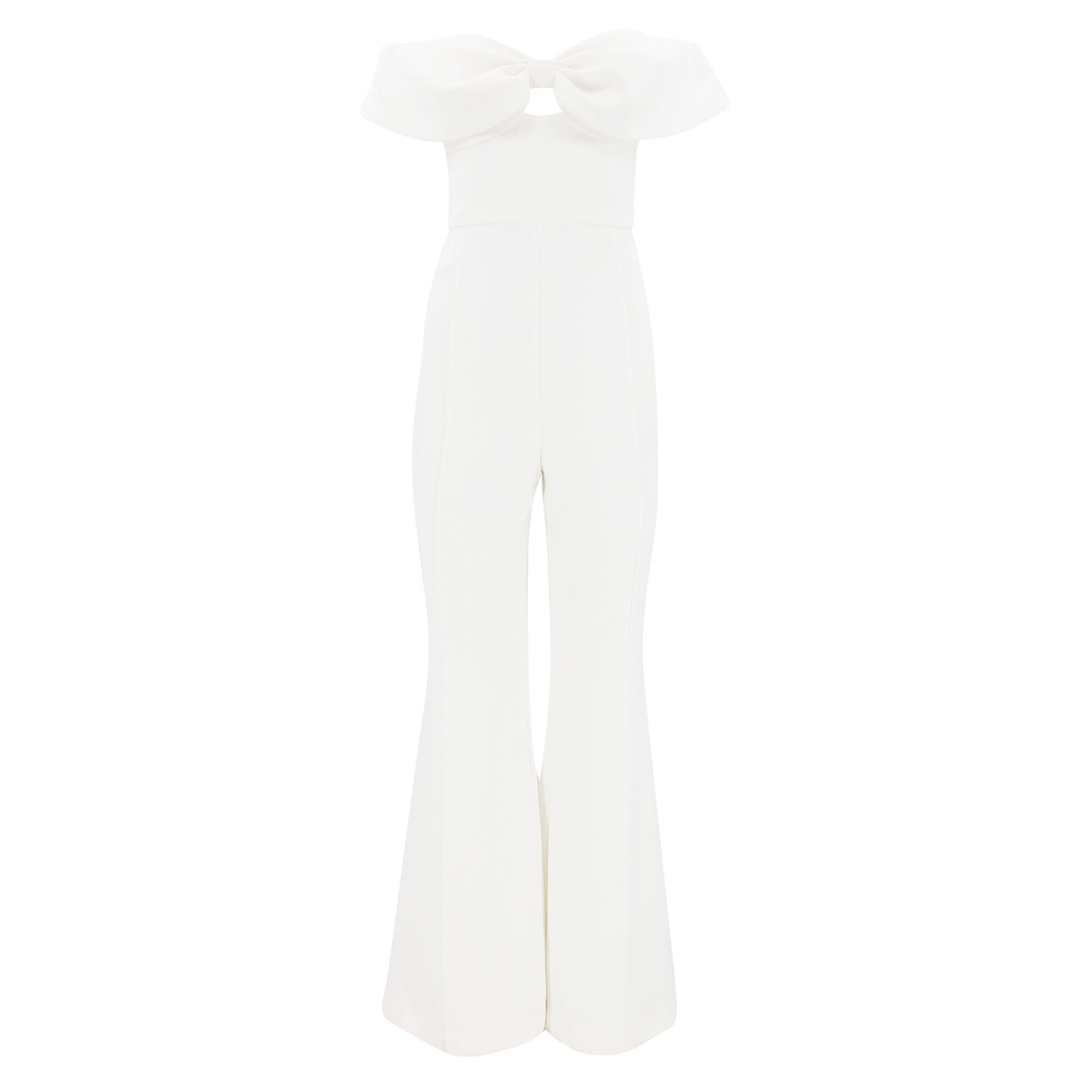 White Crepe Bow Jumpsuit