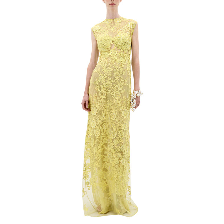 Aika Sleeveless Lace Gown image number null