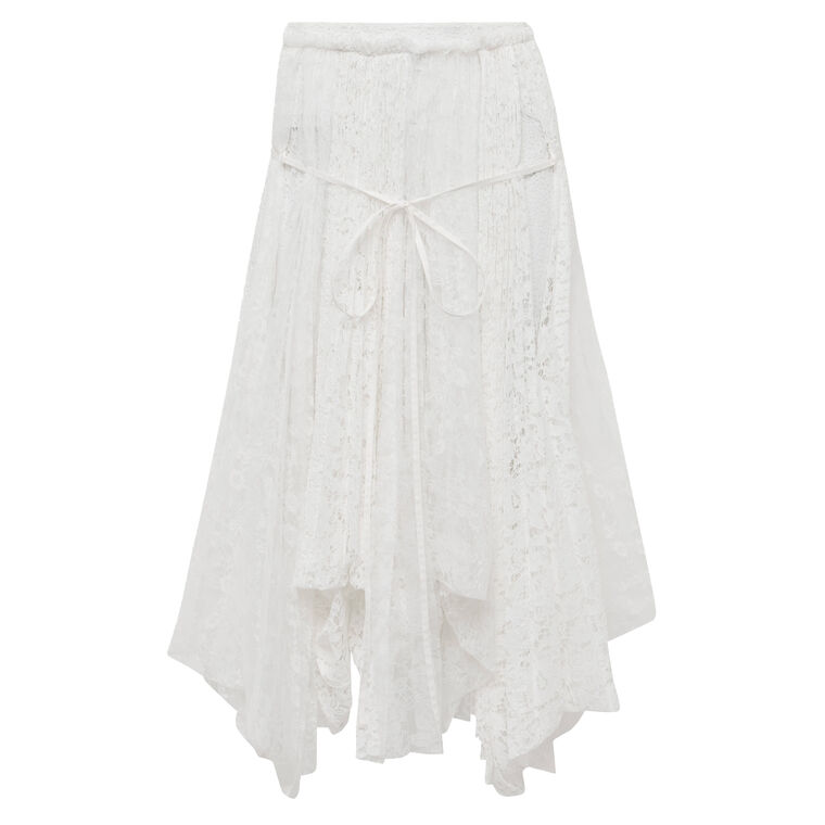 Mixed Lace Midi Skirt image number null