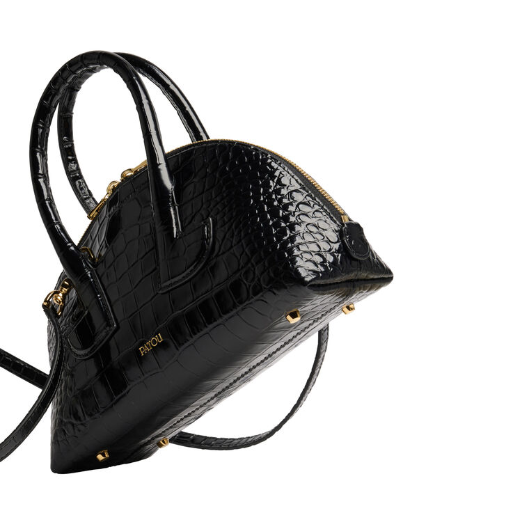 Le Patou Bowling Bag In Croc Embossed Leather image number null