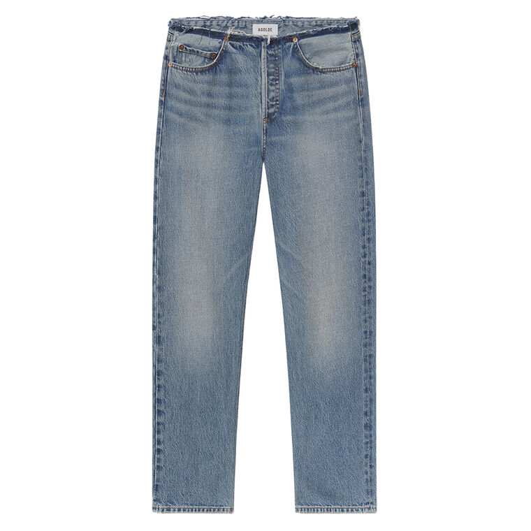 Frayed Waist Low Rise Slim Cropped Jean image number null