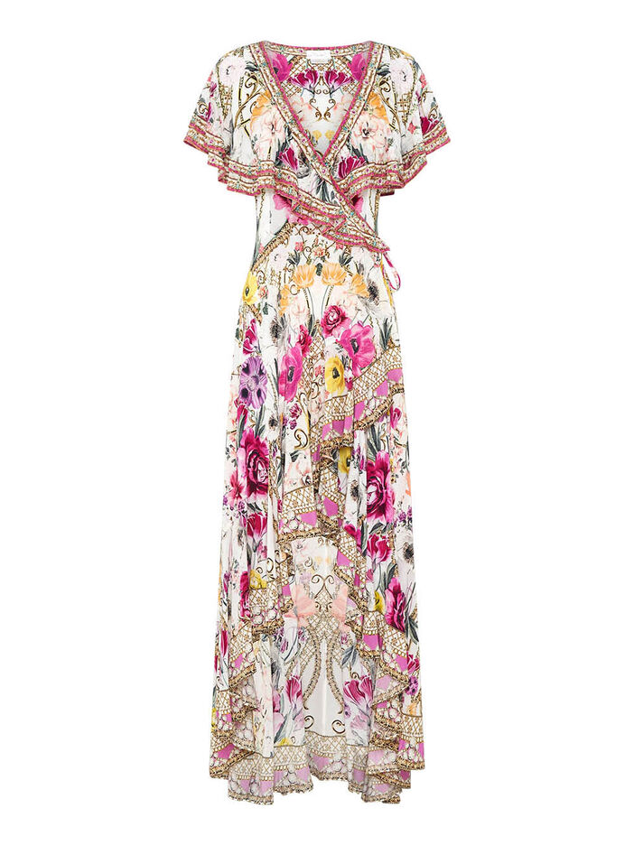 Frill Sleeve Long Dress image number null
