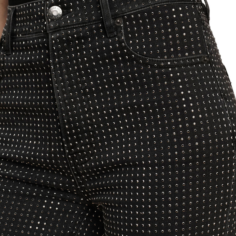 Crosbie Rhinestone High Rise Slim Wide-leg Jean image number null