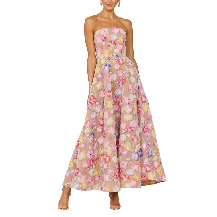 Vivian Strapless Midi Dress image number null