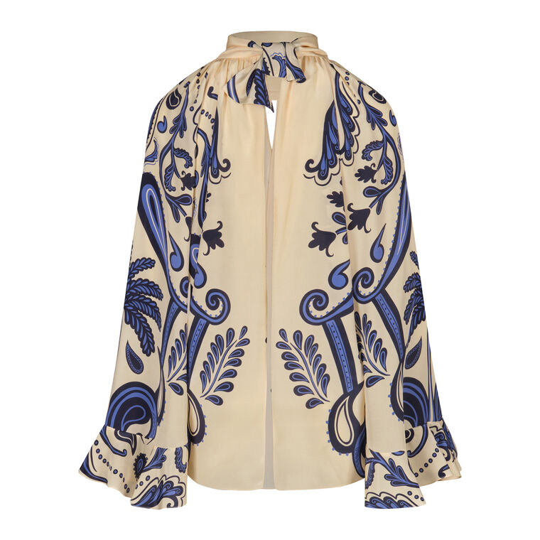 Ritmo Sol Long Sleeve Silk Top image number null