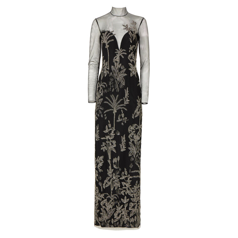 Marcella Tulle High-Neck Gown image number null