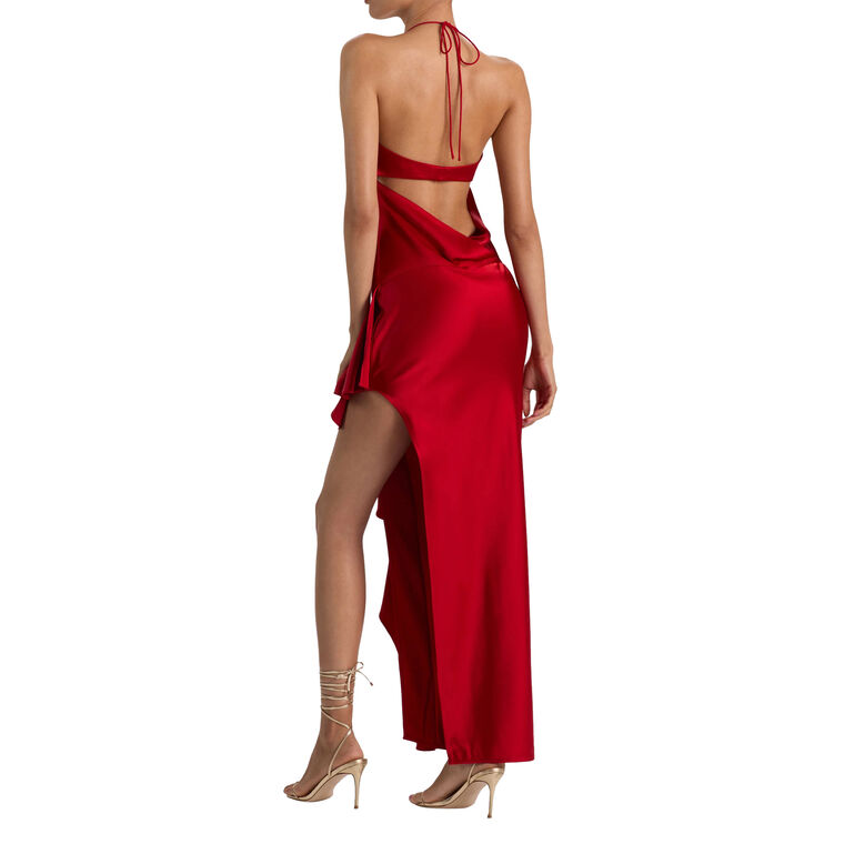 Palma Asymmetric Ruffle Maxi Slip Dress image number null