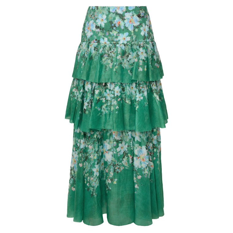 Everley Tiered Midi Skirt image number null