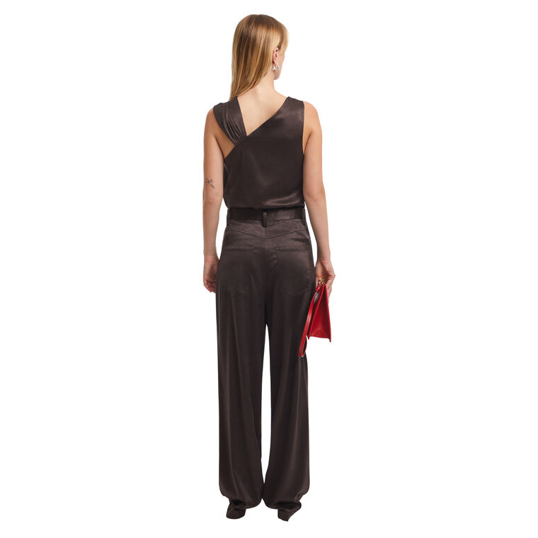 Astrid Sleeveless Draped Satin Top image number null