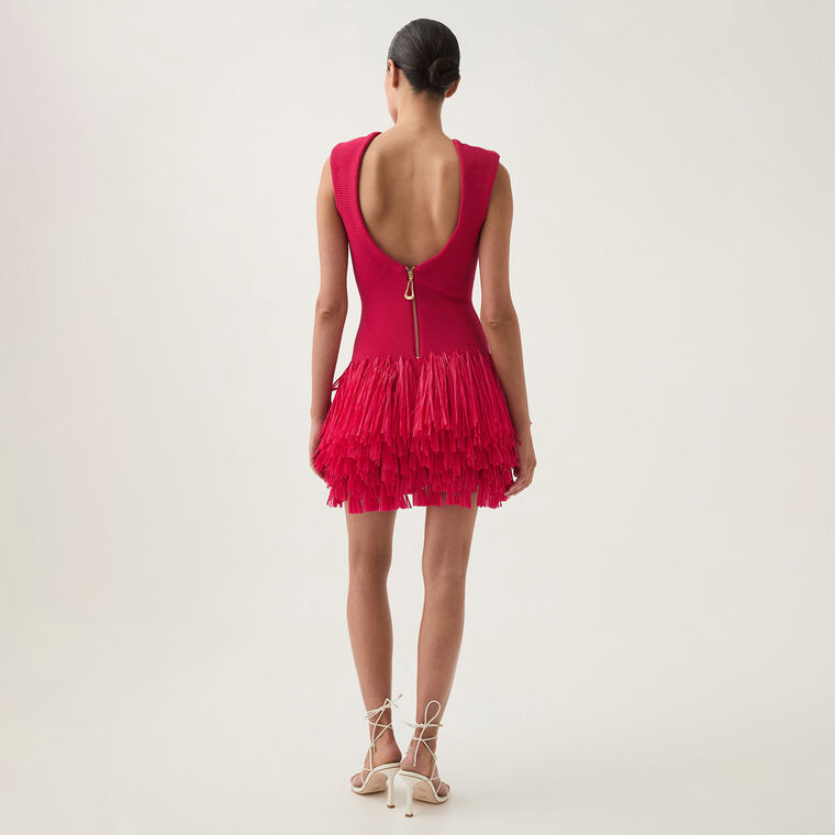Rushes Raffia Knit Mini Dress image number null