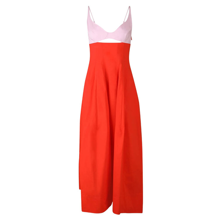 Maddy Sleeveless Cutout Cotton Midi Dress image number null
