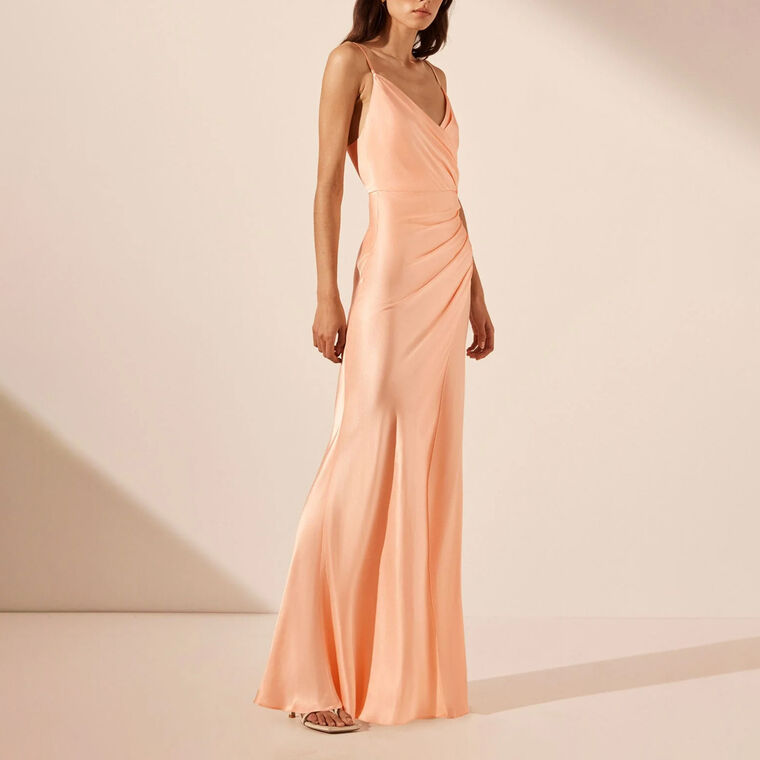 La Lune Cross Draped Maxi Dress image number null