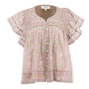 Gisela Print Flutter Sleeve Top