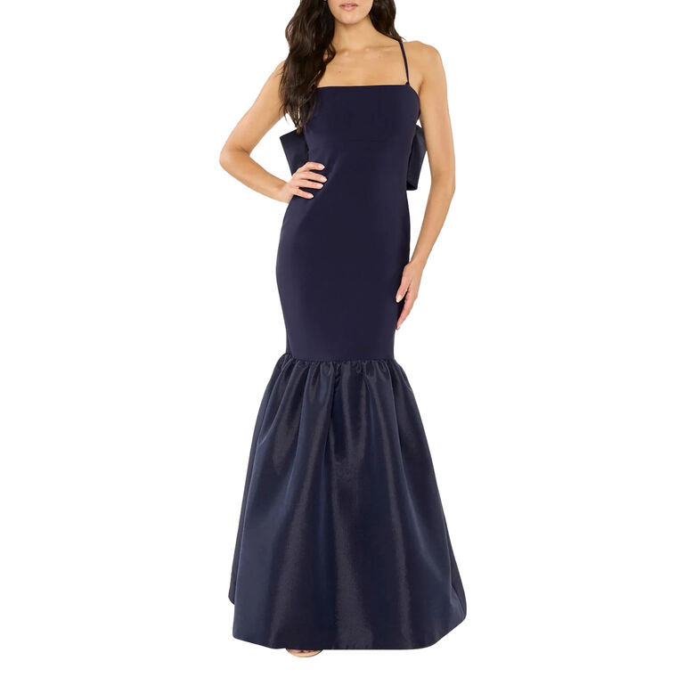 Morgette Sleeveless Mermaid Gown With Back Bow Detail image number null