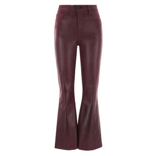 Kendra High Rise Crop Flare Coated Jean