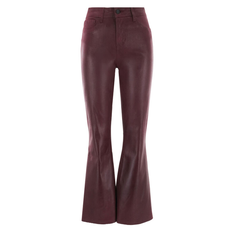 Kendra High Rise Crop Flare Coated Jean image number null