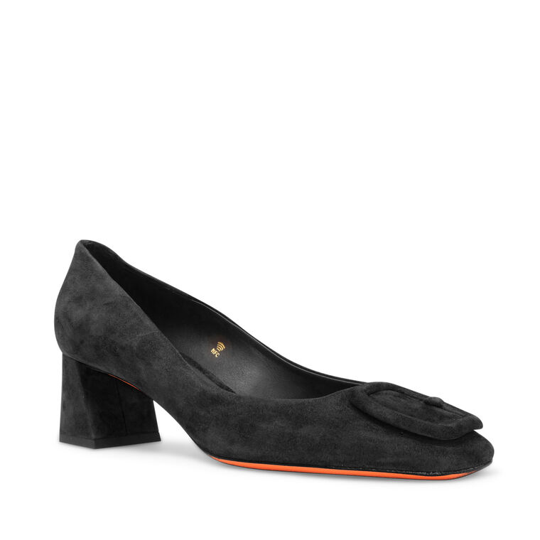 Suede Block Heel Pump image number null