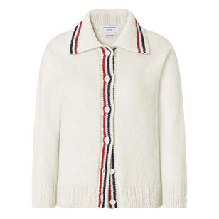 Hector Pointelle Intarsia Polo Cardigan