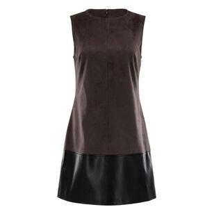 Eve Suede Leather Combo Shift Dress