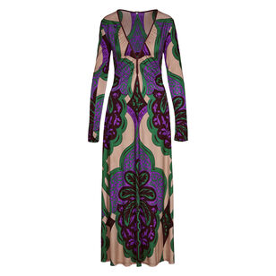 Glazed Illusion Reverisible Long Sleeve Ankle Dress