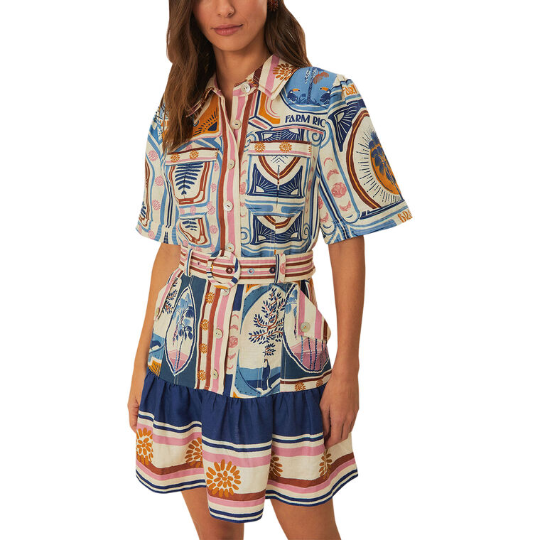 Stamps Short Sleeve Mini Dress image number null